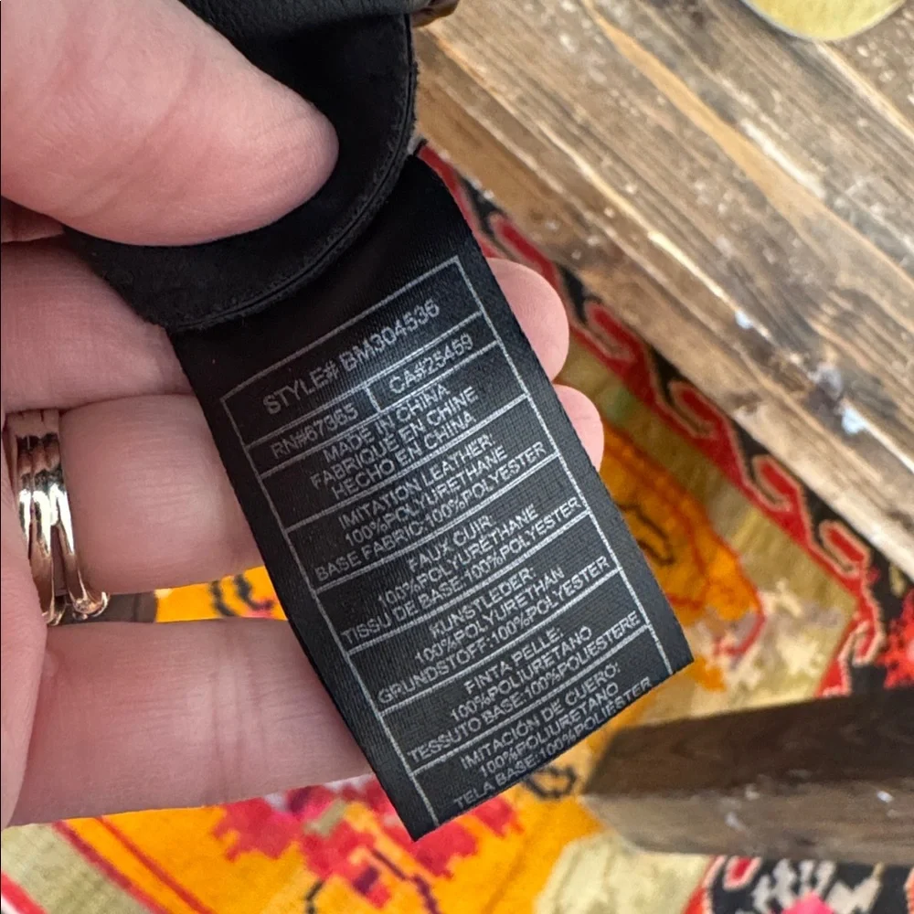 Steve Madden Black Faux Leather Shorts Set - Picture 3 of 5